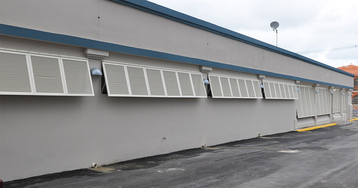 Louvers: Fixed or adjustable aluminum ventilation systems